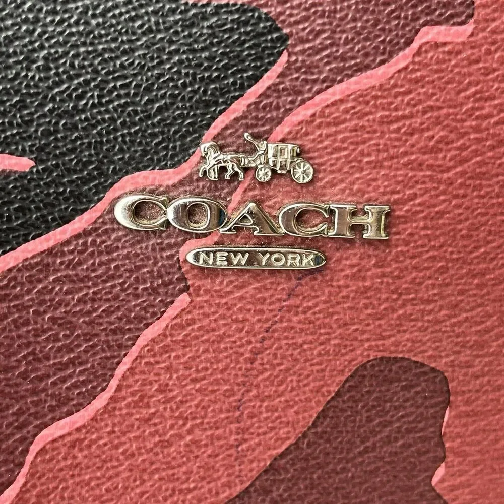 Coach Handbag Purse Military Red Camo Tote 31451 Large Shoulder Bag Reversible